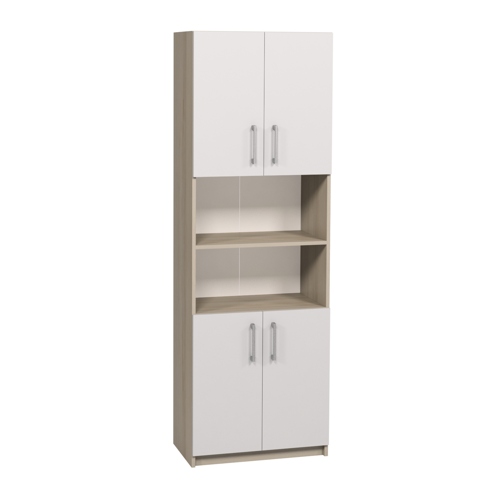 Шафа напівзакрита з 4-ма закритими та 2 відкритими полицями для предметних кабінетів, офісів та освітніх просторів, 702х405х2115 мм, АНШАР ГРУП (7712)